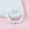Bracciale di perle acriliche 8mm in tonalità pastello macaron con finitura lucida - Mix Colori Perla Macaron (#4)