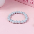 Braccialetto minimalista per bambini in perline acriliche grigie da 6mm opache - Grigio (#7)