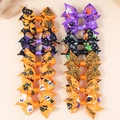 Set di 12 fiocchi per capelli per Halloween con zucca, fantasma e motivi a ragnatela - Collezione Completa per Festival