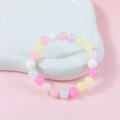 Charming 8mm macaron multicolored acrylic beaded bracelet in soft pastel candy shades - High Gloss Acrylic Mix (#5)