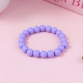 Bracciale elastico per bambini con perline acriliche viola macaron da 6mm - Viola Chiaro (#8)