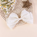 Elegante cremefarbene Satin-Haarschleife, zweilagig mit funkelnden Silber-Strasssteinen - Beige (Stil 2)