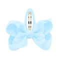 Sky blue grosgrain ribbon bow hair clip with silver metal BB clip on white background - Sky Blue