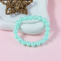 Sweet mint green pearly bead bracelet with aurora rainbow coating for girls and kids - Green