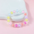 Cute 8mm colorful acrylic jelly beads bracelet with macaron frosted candy design - Transparent Inner Color Mix (#7)