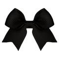 Classic small black grosgrain ribbon bow hair clip for girls in minimalist style - Black (#3)