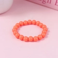 Bracciale per bambini in acrilico rosa arancio con perle lisce da 6mm stile macaron - Rosa Aranciato (#11)