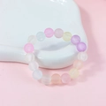 Pastel 8mm acrylic beads bracelet with frosted jelly texture in macaron colors - Frosted Macaron Mix (#8)