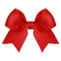 Classic red grosgrain ribbon hair bow for girls in vibrant solid color with fishtail finish - Red (#4)