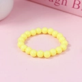 Bracciale elastico per bambini con perline acriliche gialle da 6mm stile dolce - Giallo (#12)