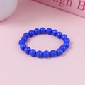 Braccialetto di perline blu Klein in acrilico con sfere lucide da 8mm per bambine - Blu Brillante (#13)