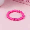Braccialetto fatto a mano con perline acriliche rosa macaron 6mm per accessori moda bimbi - Rosa Barbie (#14)