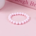 Incantevole bracciale fatto a mano con perle in acrilico rosa 6mm per bambini, stile elastico - Rosa Chiaro (#15)