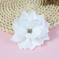 White multilayer chiffon flower with rhinestone centerpiece for DIY accessories - White