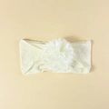 Elastisches Baby-Haarband aus Nylon mit einer großen weißen Blume und weichem Jacquard-Stoff - Weiß
