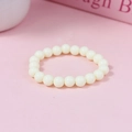 Grazioso braccialetto per bambini in perline acriliche bianco crema 6mm stile macaron - Bianco Crema (#18)