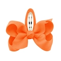 Vibrant orange grosgrain ribbon bow hair clip with covered metal BB clip for kids - Orange