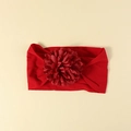 Rotes Baby-Haarband aus elastischem Nylon mit einer großen, mehrlagigen 3D-Blumenverzierung - Rot