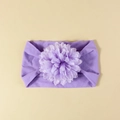 Fascia elastica in nylon per neonati con un grande fiore decorativo viola morbido - Viola