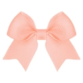 Handmade small peach orange grosgrain ribbon bow hair clip in minimalist chic style - Peach