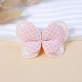 Pink sequin butterfly bow accessory with laser fabric and delicate lace mesh - Pink