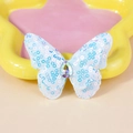 Sky blue sequin double-layer butterfly accessory with a sparkling iridescent gem center - Sky Blue