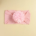 Fascia elastica rosa per neonati in nylon con un grande fiore in chiffon jacquard - Rosa loto