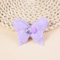 Violetter Schmetterling-Haarschmuck mit Spitze, Strassstein und kleinem Samtball-Detail - Lila (#4)