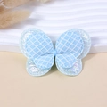 Light blue sequin butterfly patch for DIY clothing accessories with lace overlay - Blue