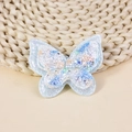 Toppa a farfalla blu con paillettes e perle con finitura glitterata a due strati - Azzurro (#5)