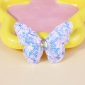 Sparkly lavender sequin double-layer butterfly accessory with teardrop rhinestone - Lavender