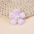 Fiore di stoffa rosa con strass e perla centrale per accessori per capelli fai da te - Rosa Vibrante (#5)