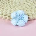 Fleur en tissu à cinq pétales à carreaux bleu et blanc pour la couture et le DIY - Carreaux Bleu Ciel
