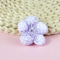 Fleur en tissu faite à main avec motif à carreaux violets et blancs pour accessoires DIY - Plaid violet