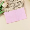 Pink elastic nylon baby headband on woven mat with decorative tulip flower accessory - Pink (#8)