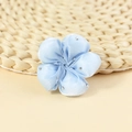 Light blue fabric flower accessory with small rhinestones for hairpins and clothing - Light Blue