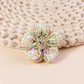 Fiore in tessuto fatto a mano con stampa floreale gialla e rosa per accessori fai da te - Floreale Giallo Arancio (#3)