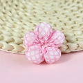 Pink and white checkered fabric five-petal flower DIY accessory for clothing and shoes - Light Pink Checkerboard