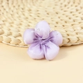 Handmade purple silk five-petal flower accessory with silver beads for DIY hairpins - Purple
