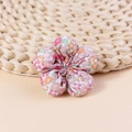 Accessorio floreale in tessuto a cinque petali con stampa per fermagli per capelli DIY - Floreale Rosa Arancio (#4)