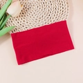 Solid dark red elastic wide nylon headband for infants with soft knitted texture - Dark Red (#10)