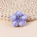 DIY handmade floral fabric five-petal flower accessory in purple floral pattern - Purple Floral (#5)