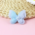 Dettaglio di un accessorio a fiocco con paillettes a doppio strato con perla per il fai da te - Sfumato Blu Viola (#1)