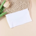Soft white elastic nylon baby headband, solid color breathable hairband accessory - White (#12)