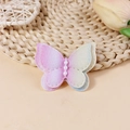 Glittery gradient pink and purple butterfly accessory with white pearl beads and stitching - Pink Purple Yellow Gradient (#3)
