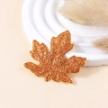 Glittery orange maple leaf hair clip for autumn accessories and festive decoration - Yellow
