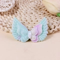 Glittery mint green and pink angel wing accessory with pearl centerpiece for DIY hair clips - Green Pink Purple Gradient Style (#3)