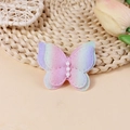 Sparkly gradient purple and pink butterfly bow with white pearls for DIY accessories - Purple Pink Green Gradient (#5)
