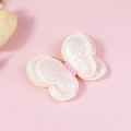 Sparkling white bow accessory with pink center for DIY hairpins and clothing decor - White
