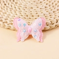 Pink double-layered butterfly DIY accessory with colorful sequins and a center gemstone - Pink